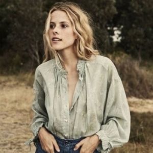 Doen Baltic Sweet Daisy Print Blouse Top Sz M